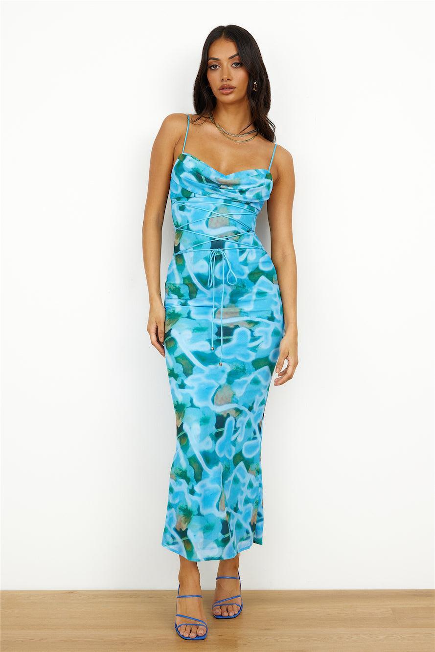 Vivid Colors Maxi Dress Blue Crush Product Image