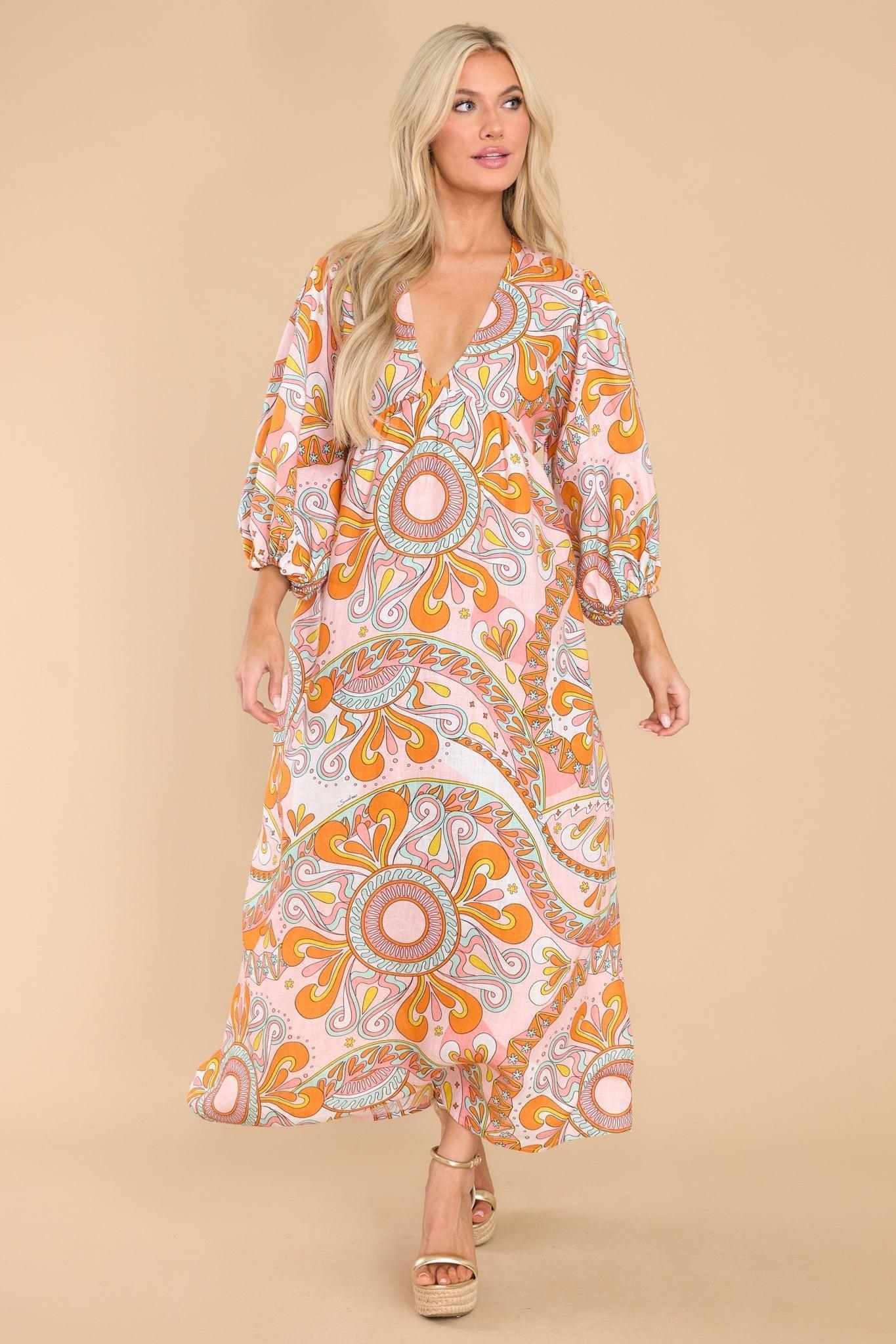 Eva Linen Havana Aquarelle Long Dress Print Product Image