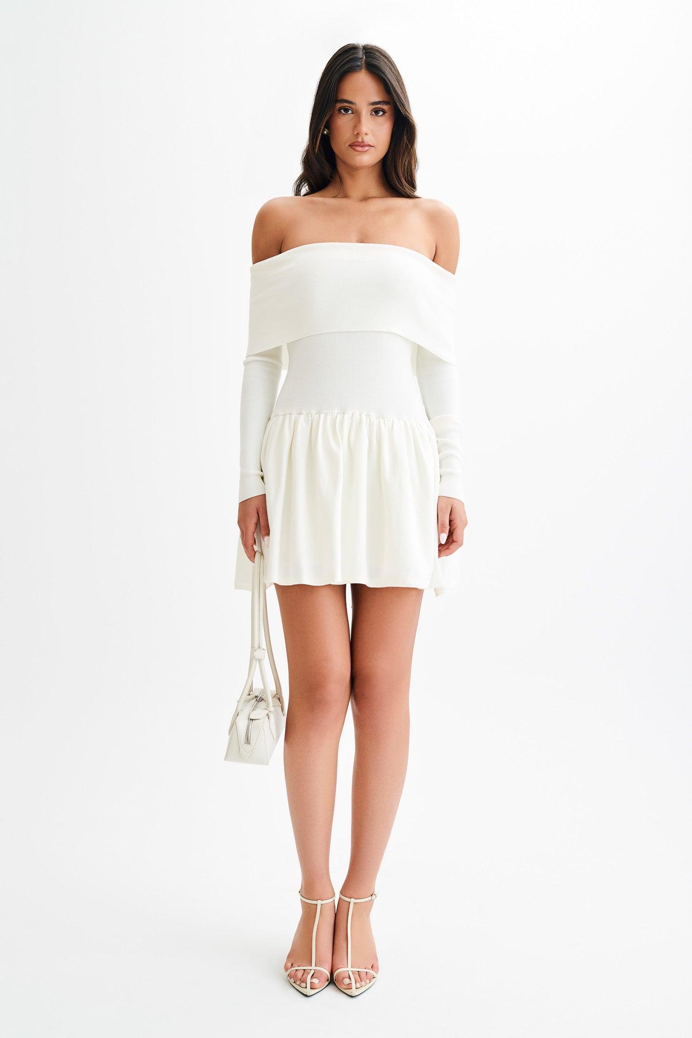 Atlanta Long Sleeve Mini Dress - Ivory Product Image