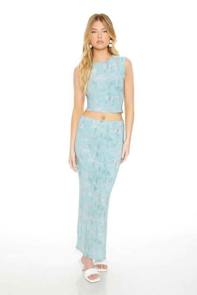 Fitted Abstract Print Maxi Skirt | Forever 21 Product Image