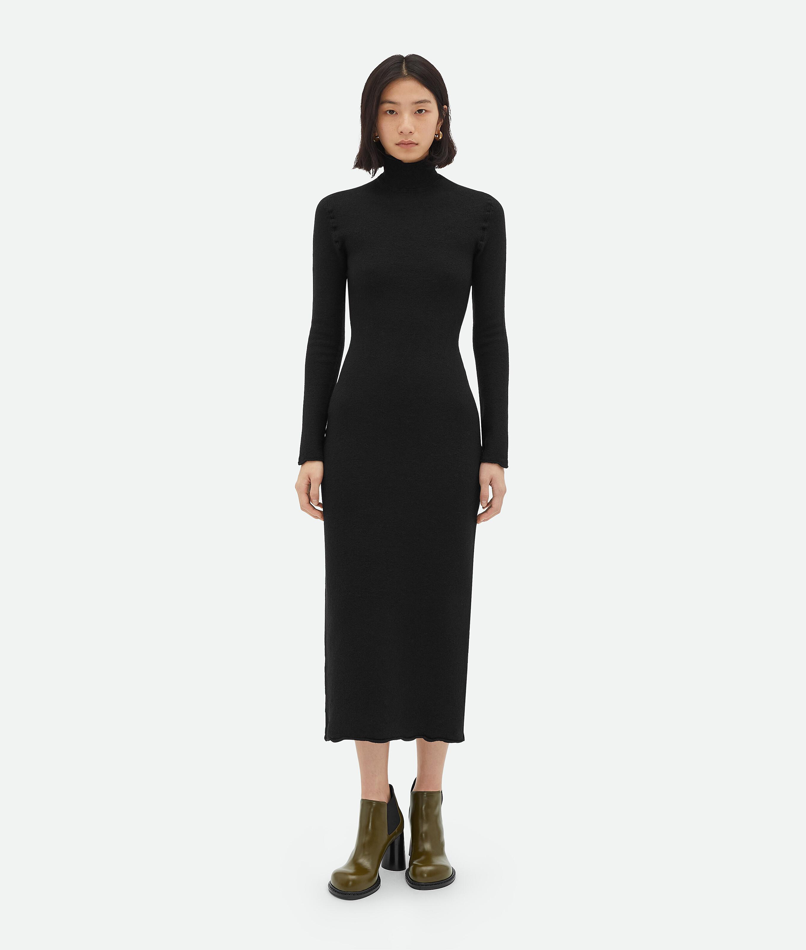 Women's Felted Wool Dress in Black product image