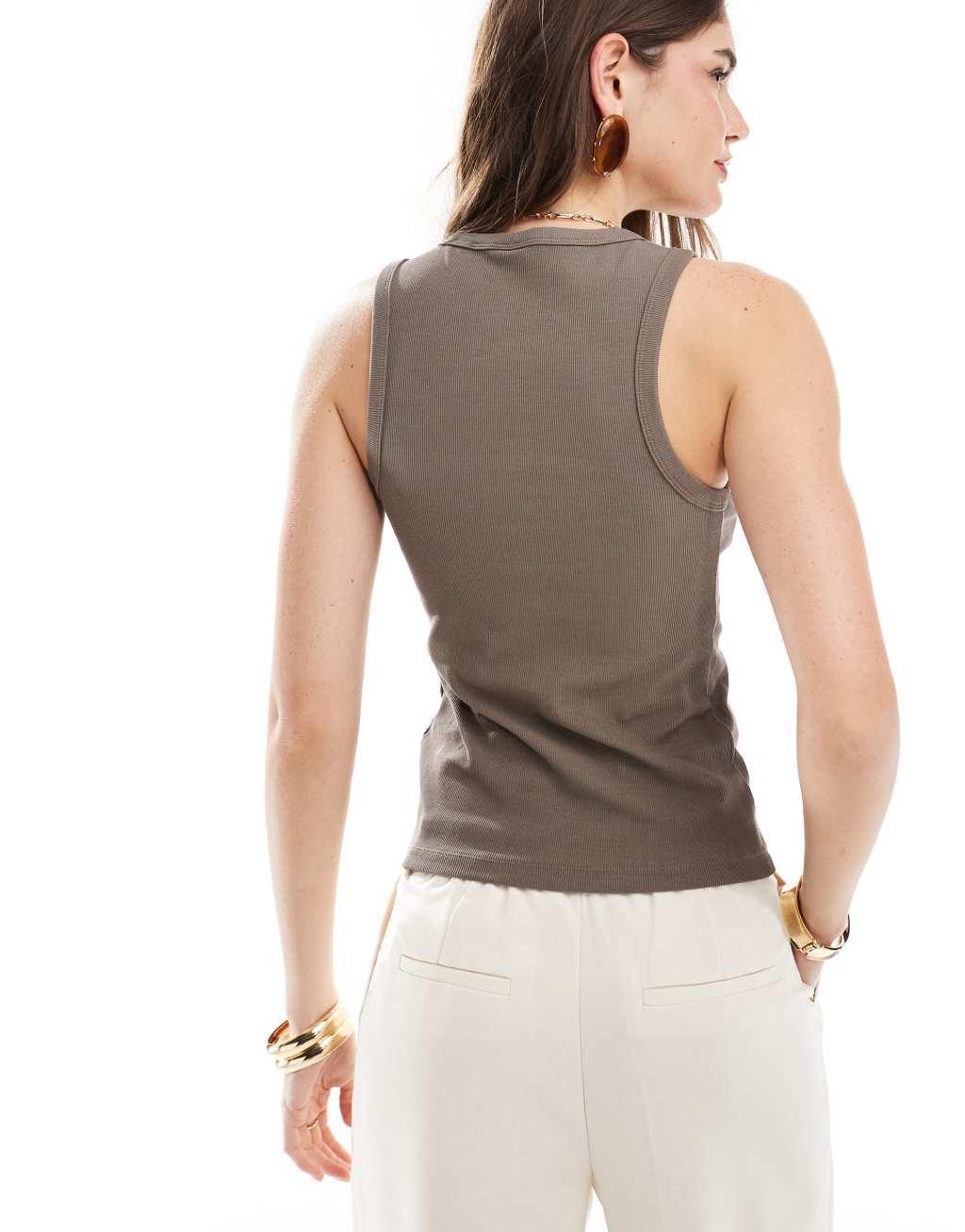 & Other Stories racer back tank top in mole Product Image