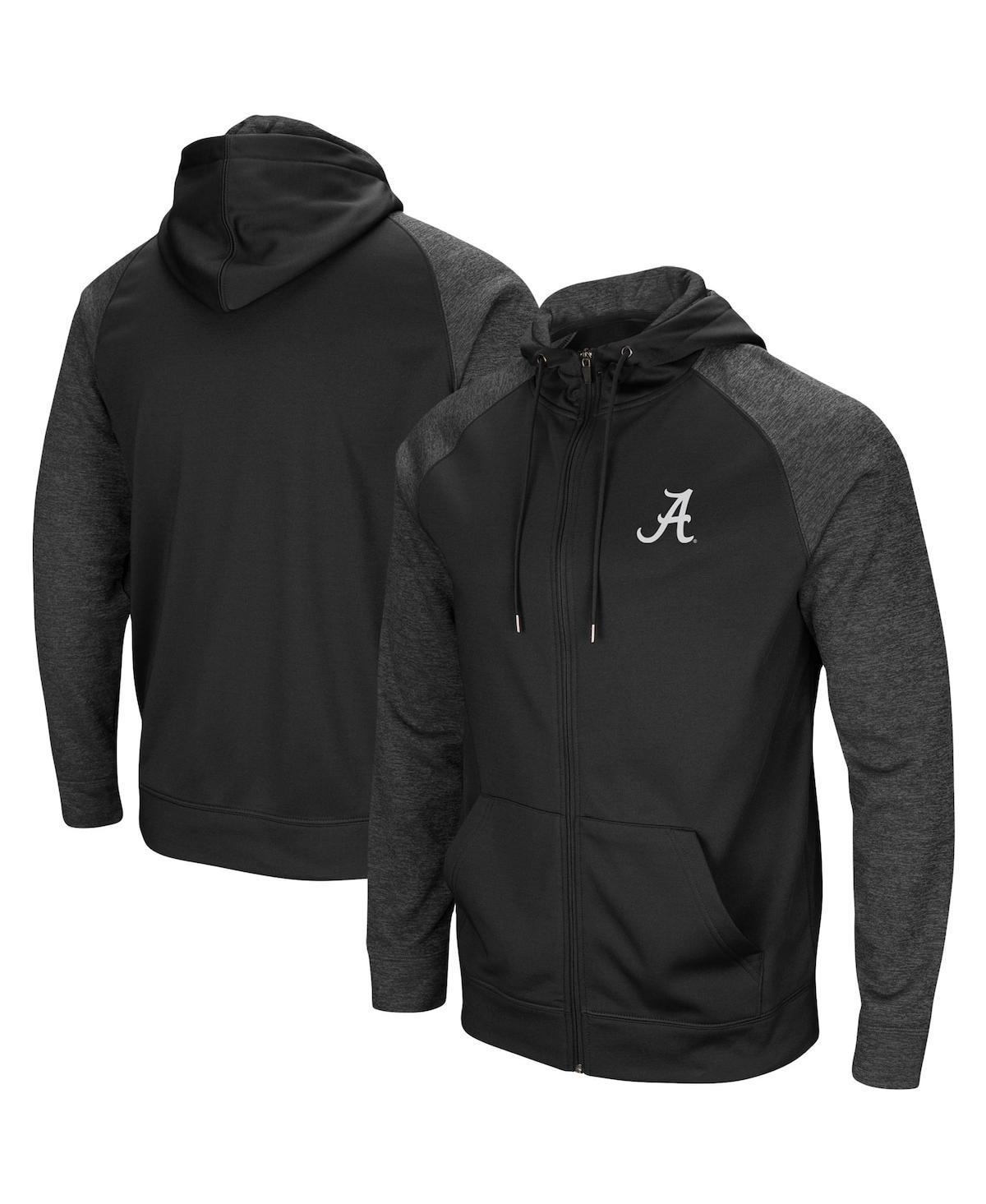 Mens Colosseum Black Alabama Crimson Tide Big & Tall Blackout Raglan Full-Zip Hoodie Product Image