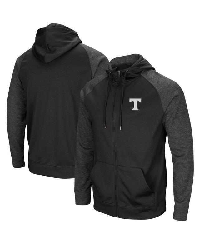 Mens Colosseum Black Michigan Wolverines Big and Tall Blackout Raglan Full-Zip Hoodie Product Image