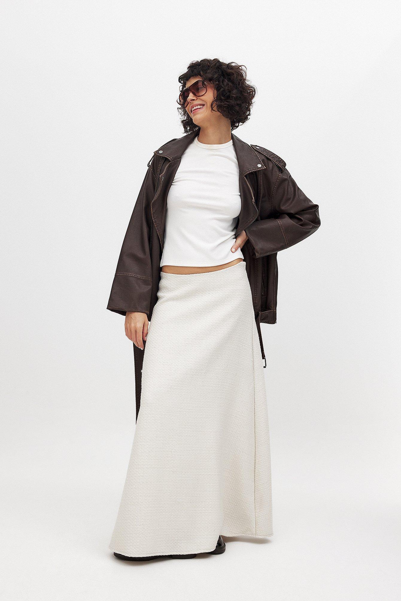 Structured Wool Blend Maxi Skirt Product Image