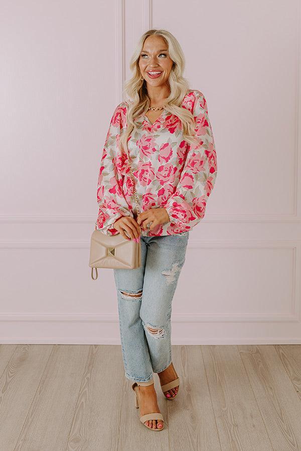 So Easy To Love Floral Top in Light Pink Product Image