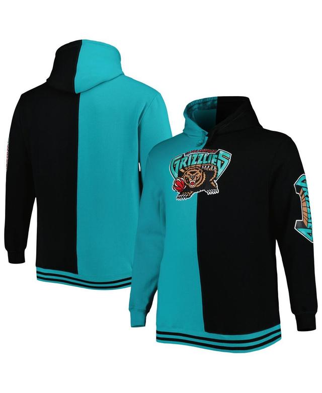 Mens Mitchell & Ness Teal/Black Memphis Grizzlies Big & Tall Hardwood Classics Split Pullover Hoodie Product Image