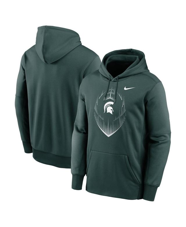 Nike Mens Green Michigan State Spartans Football Icon Performance Fleece Pullover Hoodie Product Image