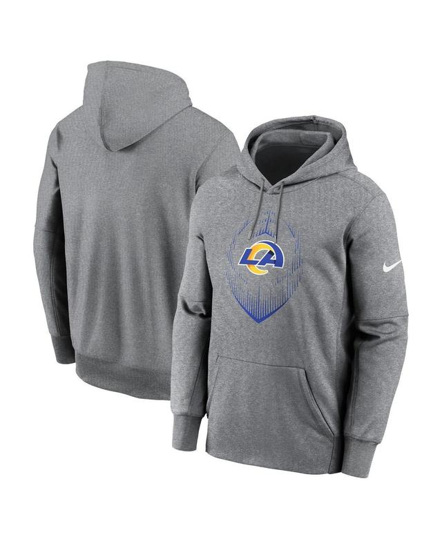 Nike Mens Heather Gray Los Angeles Rams Icon Performance Pullover Hoodie Product Image