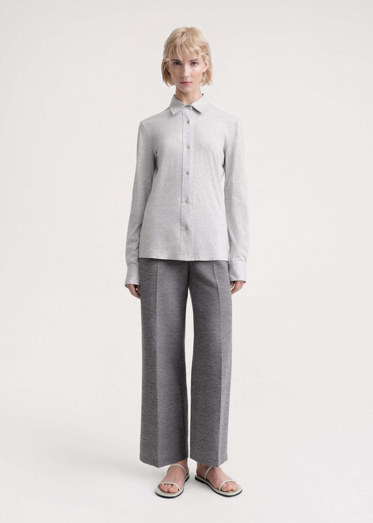 TOTÊME Long-sleeve Top In Gray product image