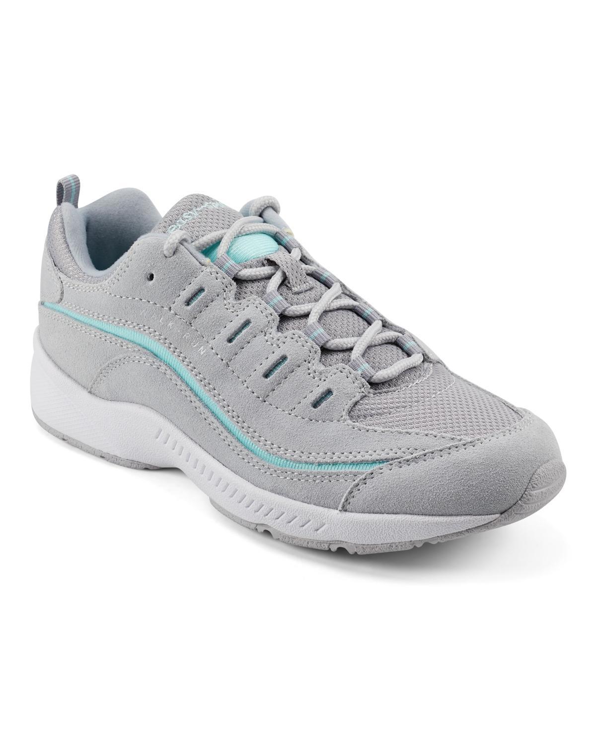 Easy Spirit Womens Romy Round Toe Casual Lace Up Walking Shoes - Light Gray Product Image