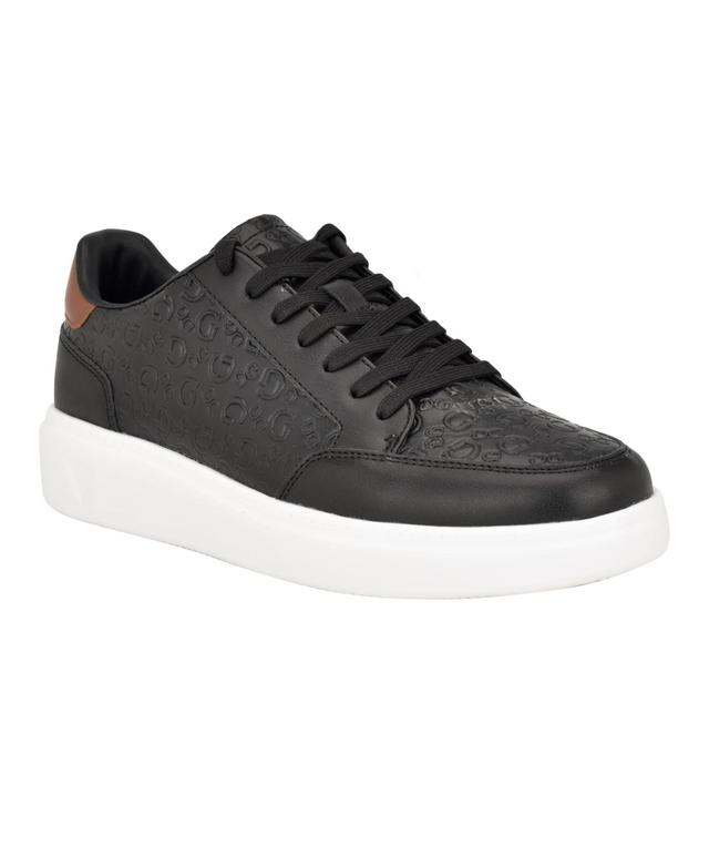 Guess Mens Creve Lace Up Low Top Fashion Sneakers - Black Product Image