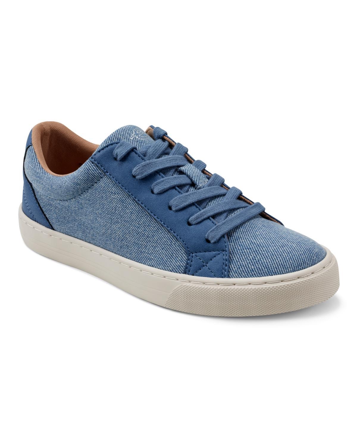 Easy Spirit Womens Lorna Lace-Up Casual Round Toe Sneakers - Blue Denim Multi - Textile Product Image