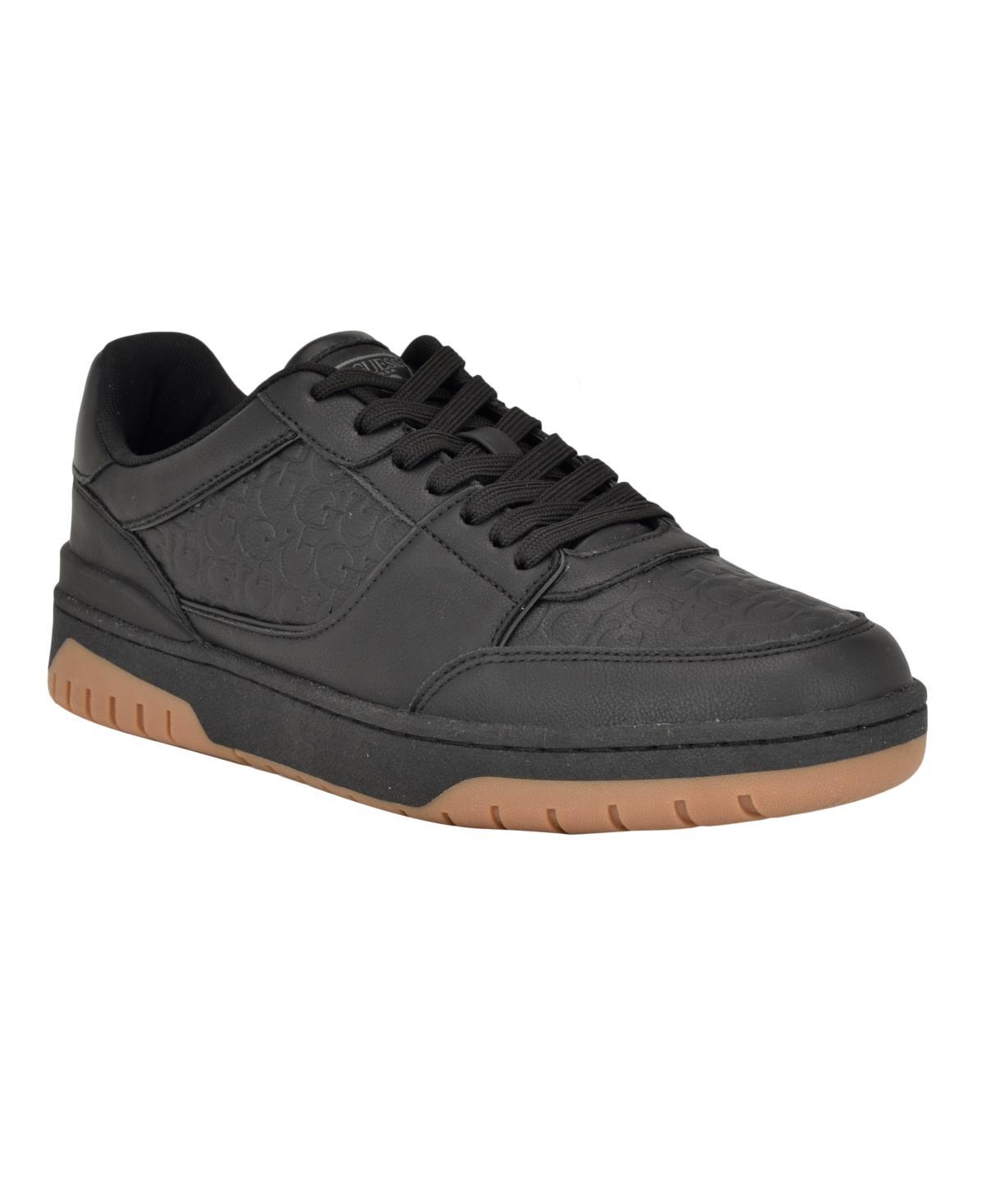 Guess Mens Nivi Lace Up Low Top Fashion Sneakers - Black Product Image