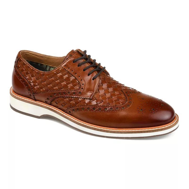 Thomas & Vine Mens Radcliff Wide Width Tru Comfort Foam Lace-Up Woven Wingtip Derby Shoes Product Image