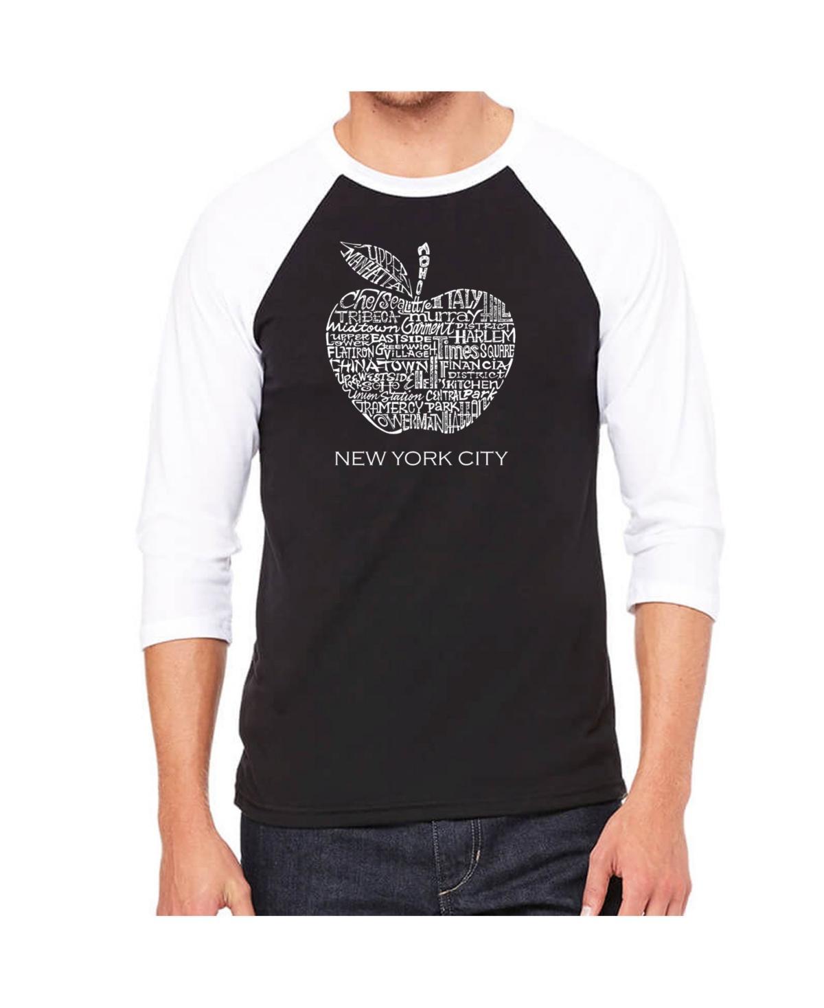 La Pop Art Neighborhoods in New York City Mens Raglan Word Art T-shirt Product Image