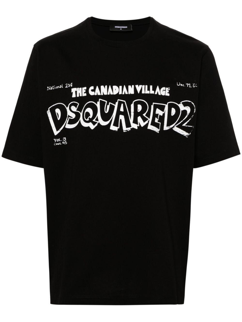 DSQUARED2 Skater Fit Cotton T-shirt In Black Product Image