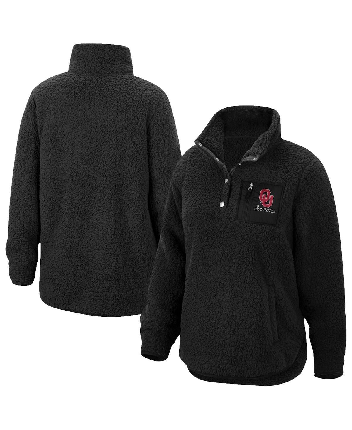 Womens Top of the World Black Oklahoma Sooners Sierra Sherpa Quarter-Snap Jacket Product Image