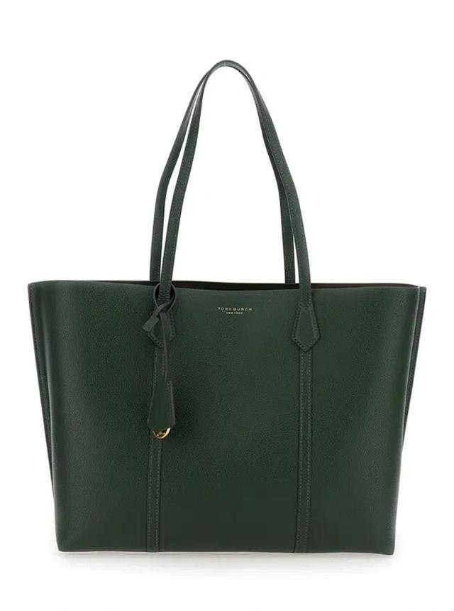 TORY BURCH Perry Triple-compartment Tote In Green Product Image