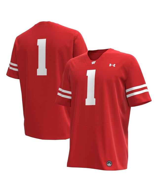 Under Armour Mens 1 Wisconsin Badgers Replica Football Jersey - White Product Image