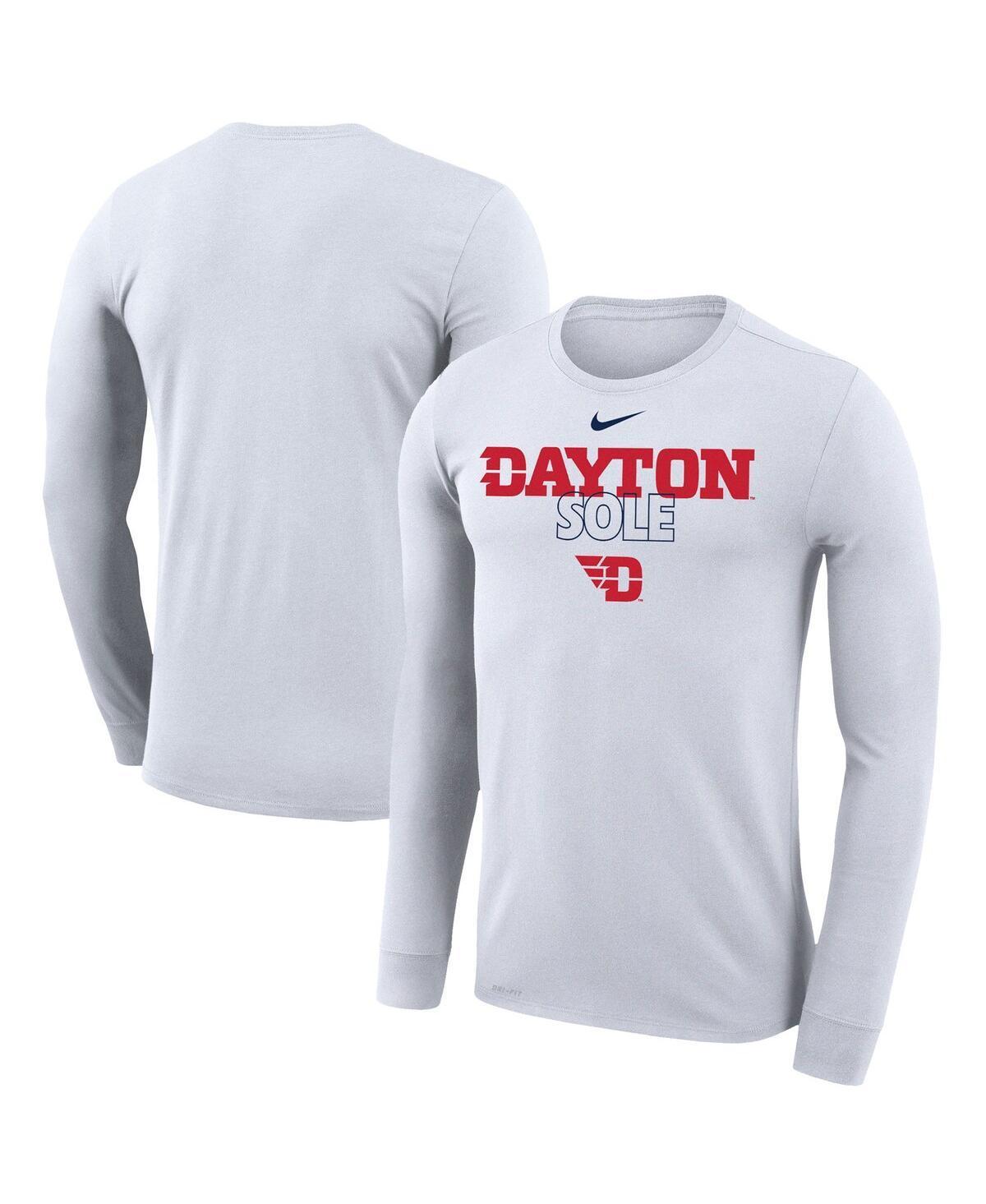 Nike White Dayton Flyers 2023 On Court Bench Long Sleeve T-Shirt Product Image