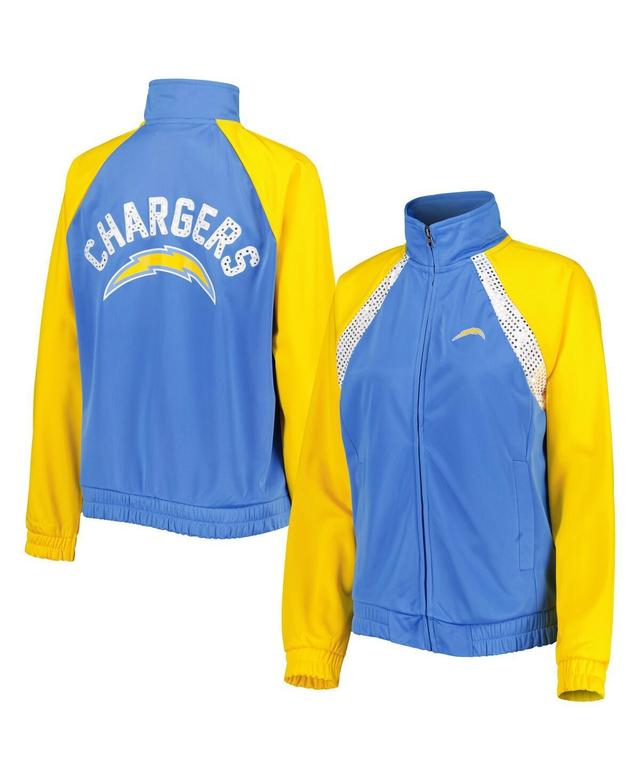 Womens G-iii 4Her by Carl Banks Powder Blue Los Angeles Chargers Confetti Raglan Full-Zip Track Jacket - Powder Blue Product Image