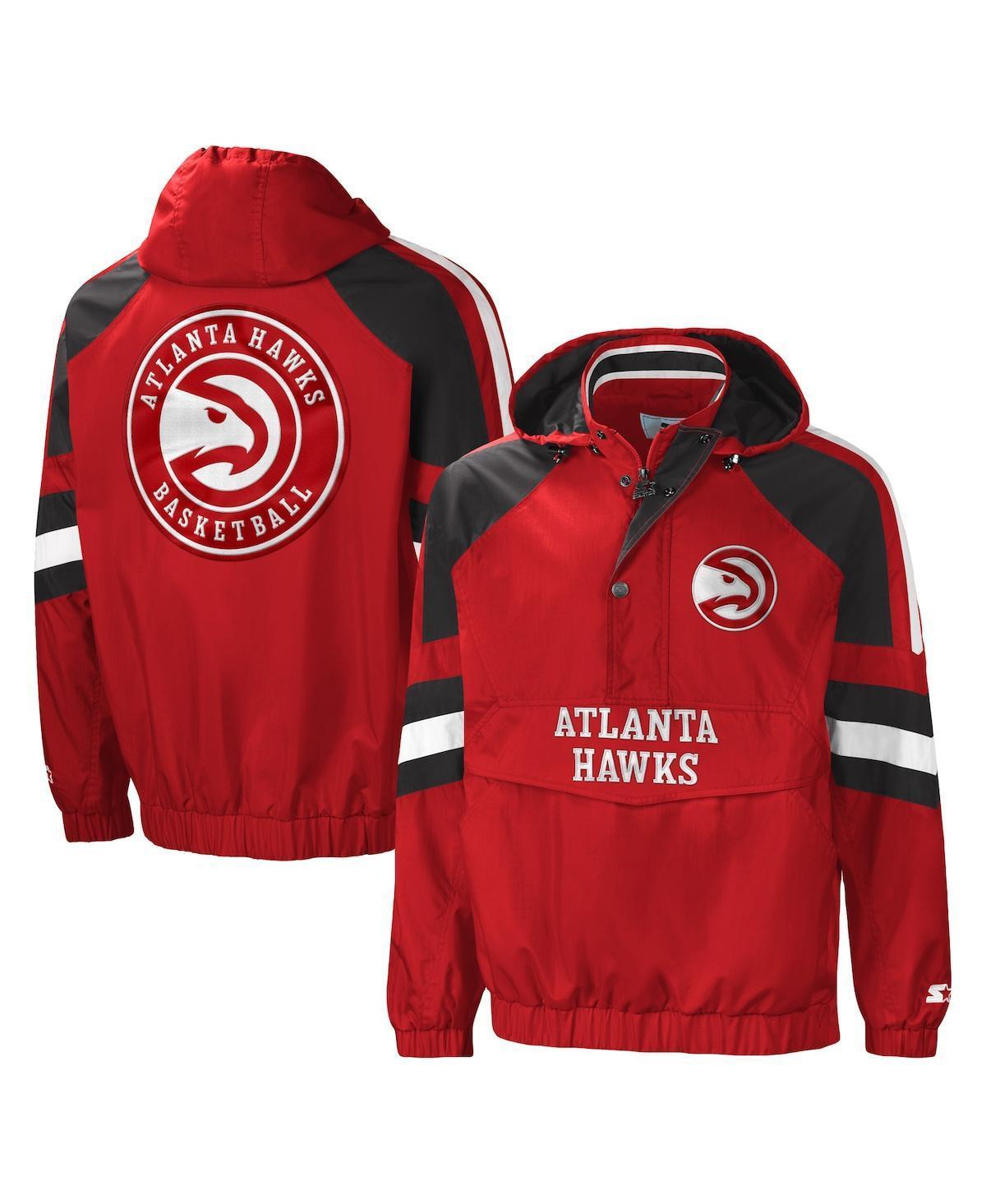 Mens Starter /Black Atlanta Hawks The Pro II Half-Zip Jacket Product Image