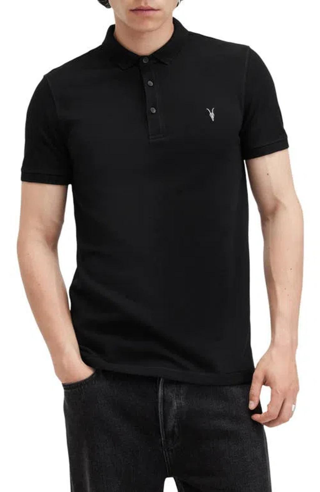 ALLSAINTS Reform Slim Fit Polo In Black Product Image