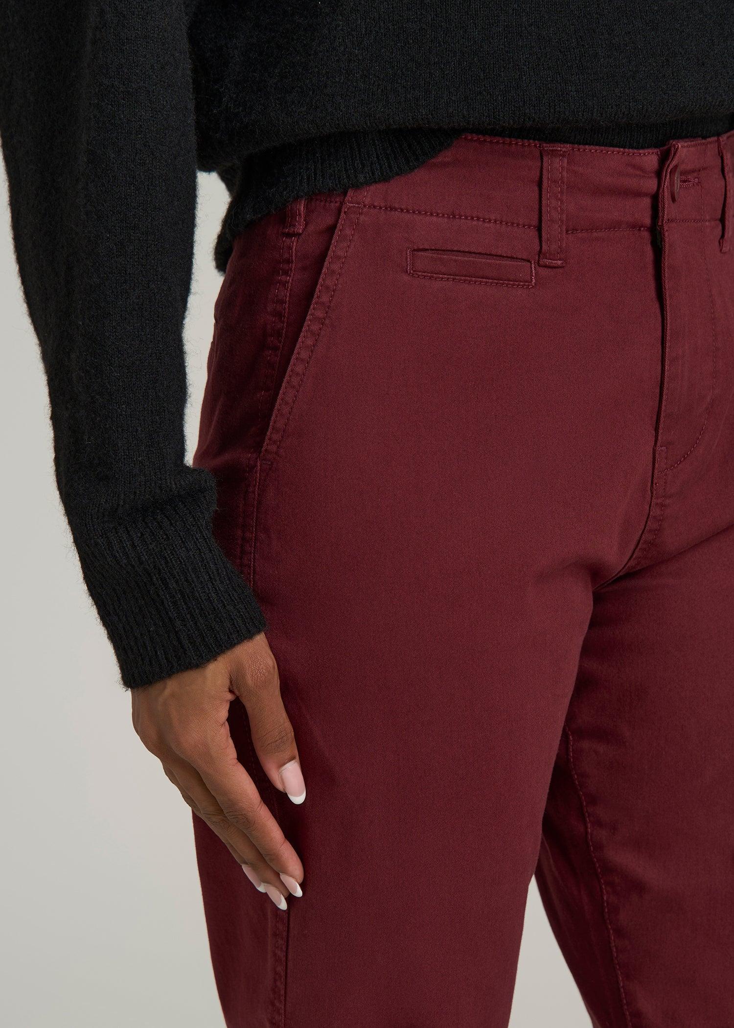 High Rise Tapered Chino Pants for Tall Women in Red Ochre Product Image