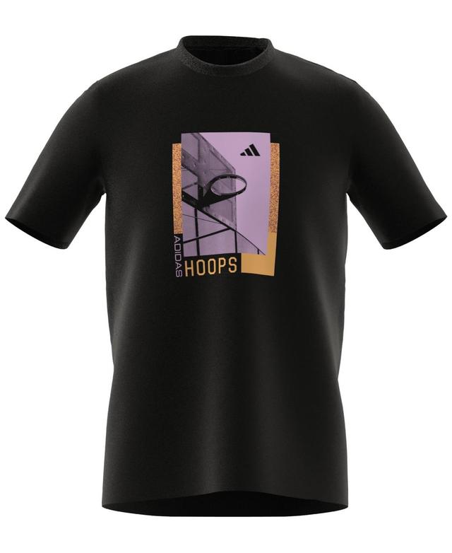 adidas Mens Hoops Photoreal Short Sleeve Crewneck T-Shirt Product Image