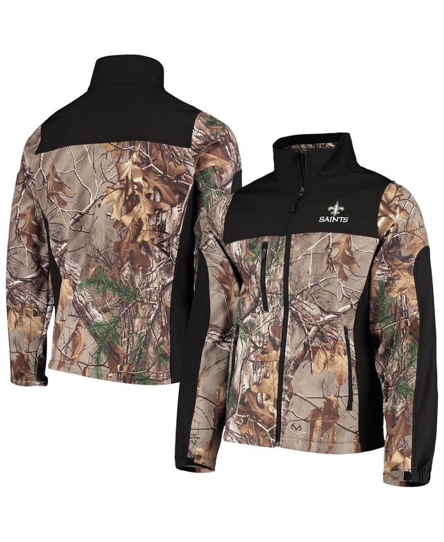 Men's Dunbrooke Realtree Camo/Black New Orleans Saints Circle Hunter Softshell Full-Zip Jacket Product Image