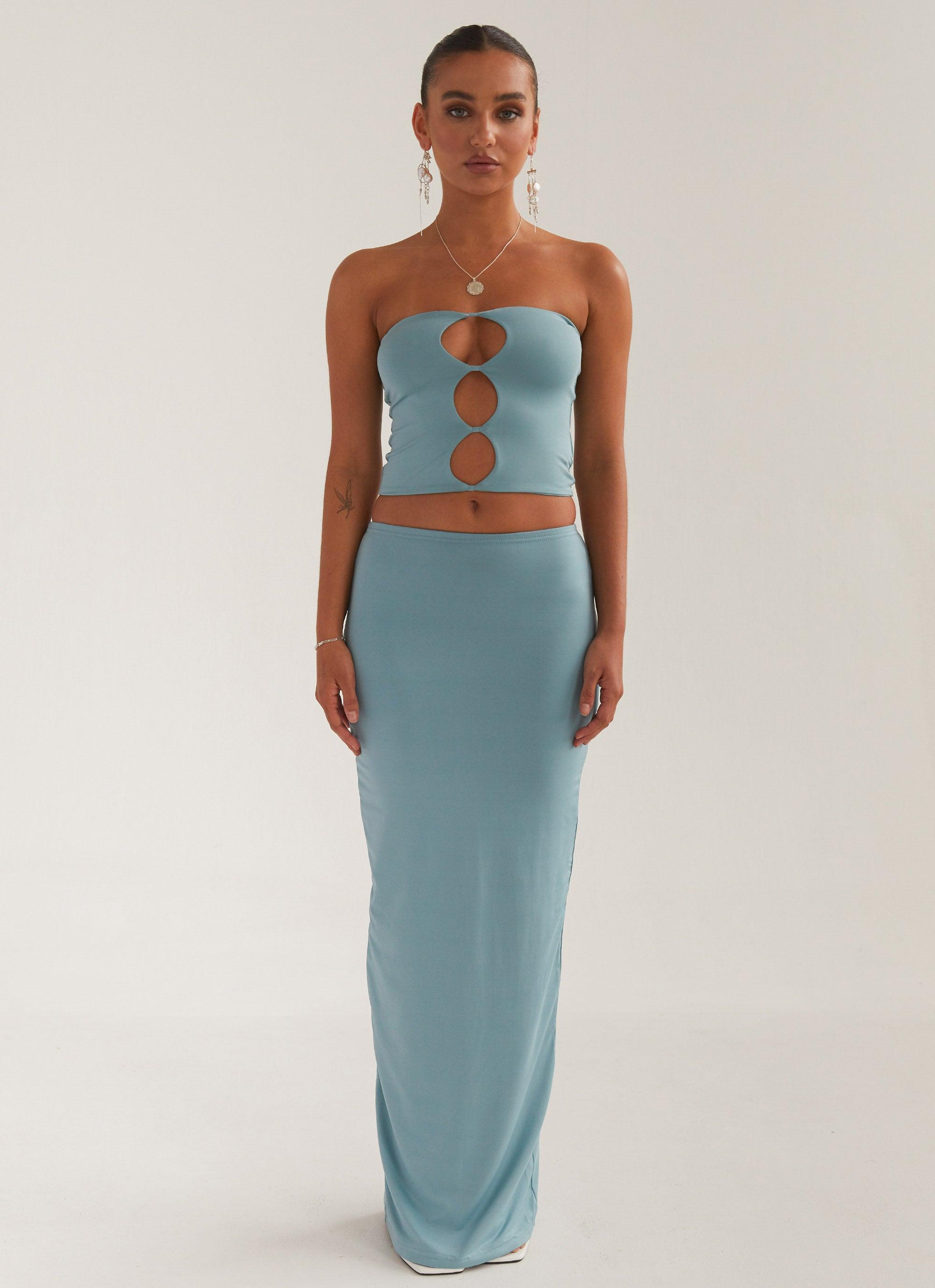 Organic Forms Tube Top - Antiqued Aqua Product Image