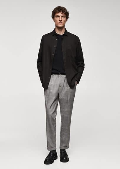 MANGO MAN - Check pleated pants greyMen product image