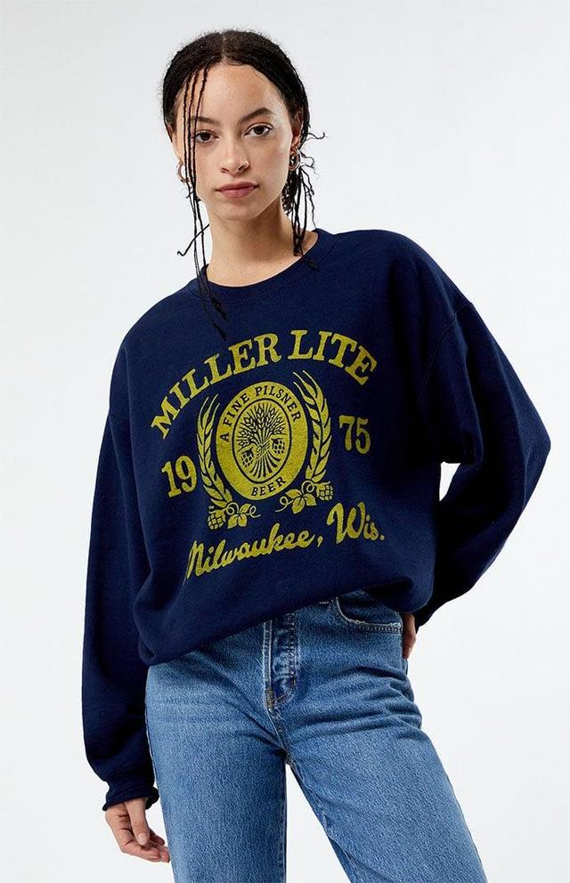 Junk Food Womens Miller Lite Crew Neck Sweatshirt Product Image