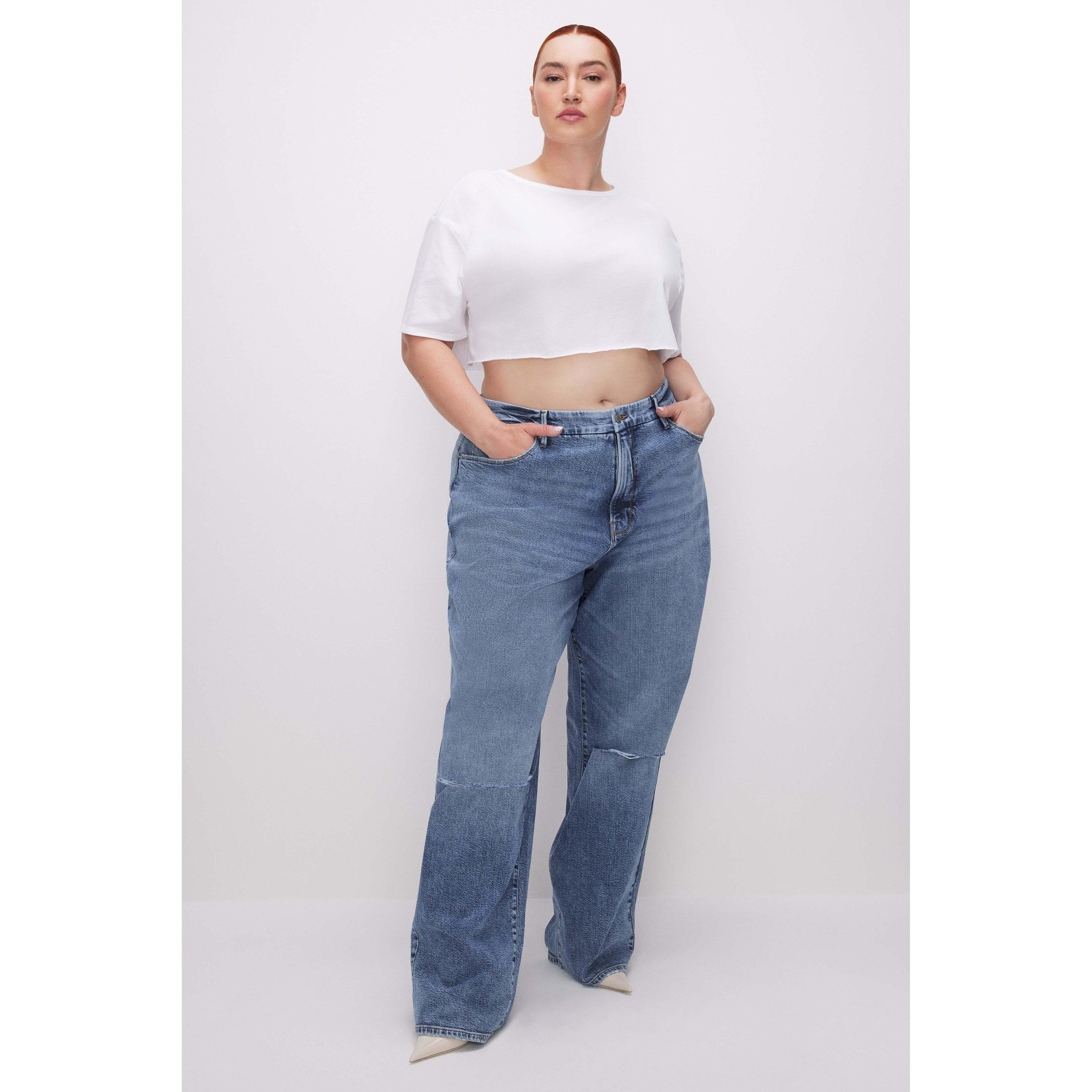 Womens Good 90s Loose Baggy Jeans | Indigo, Size 0 | Good American by Khlo Kardashian Product Image