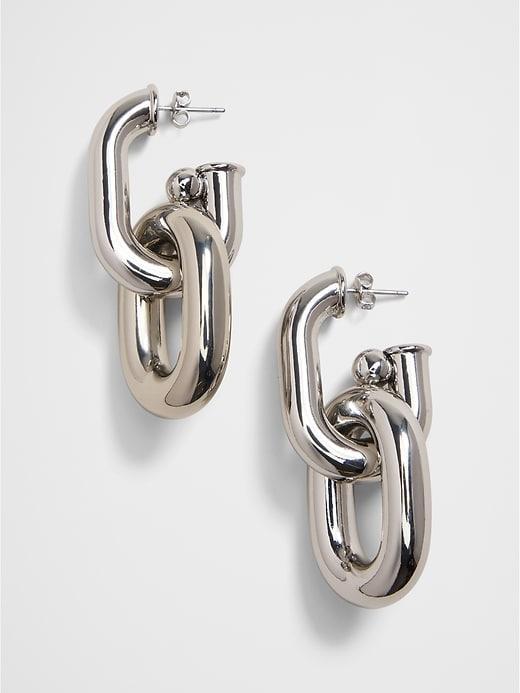 Chunky Drop Chain Link Earrings Product Image