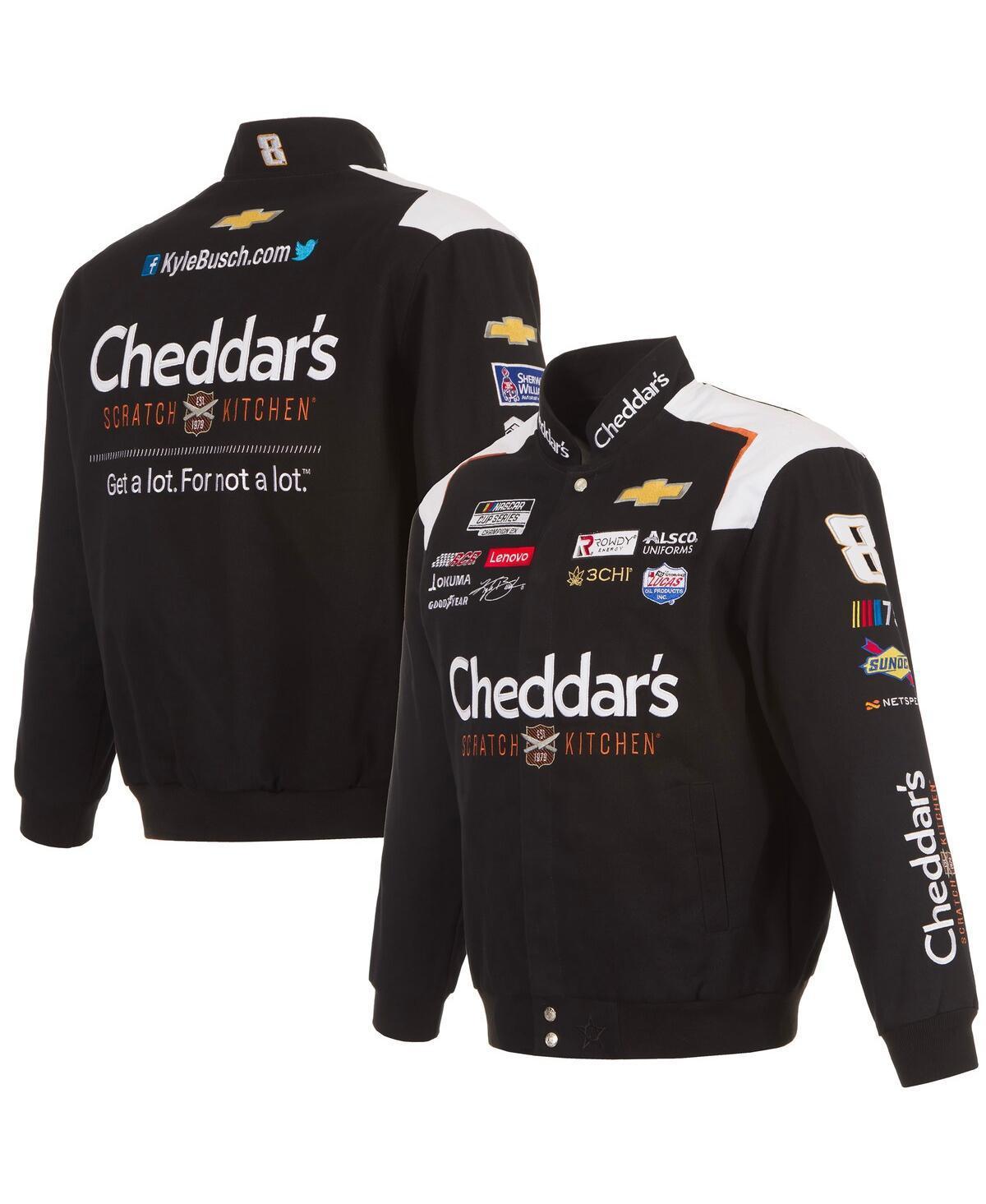 Mens Jh Design Black Kyle Busch Cheddars Twill Uniform Full-Snap Jacket Product Image