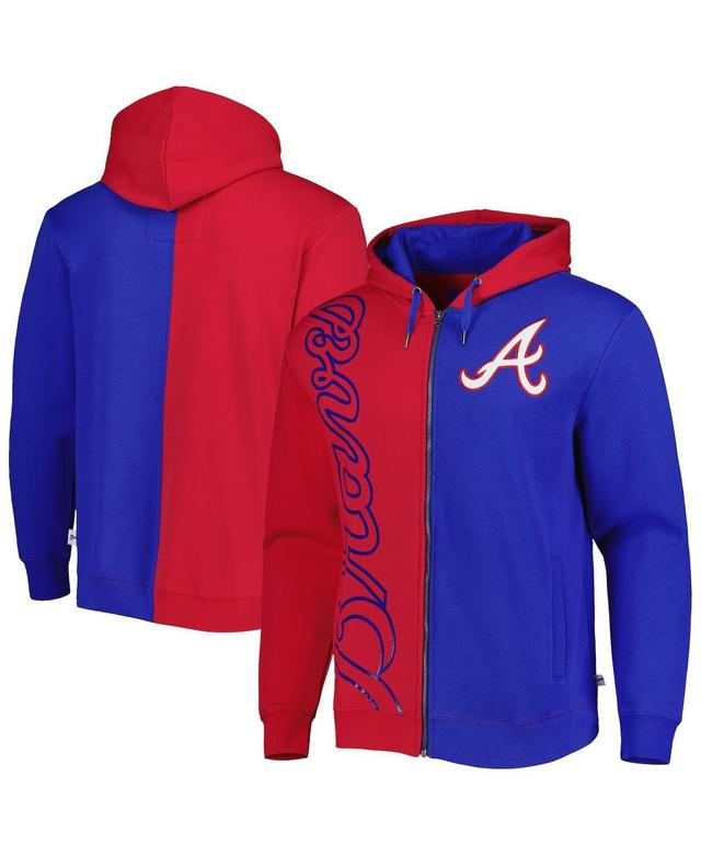 Mens Mitchell & Ness /Royal Atlanta Braves Fleece Full-Zip Hoodie Product Image