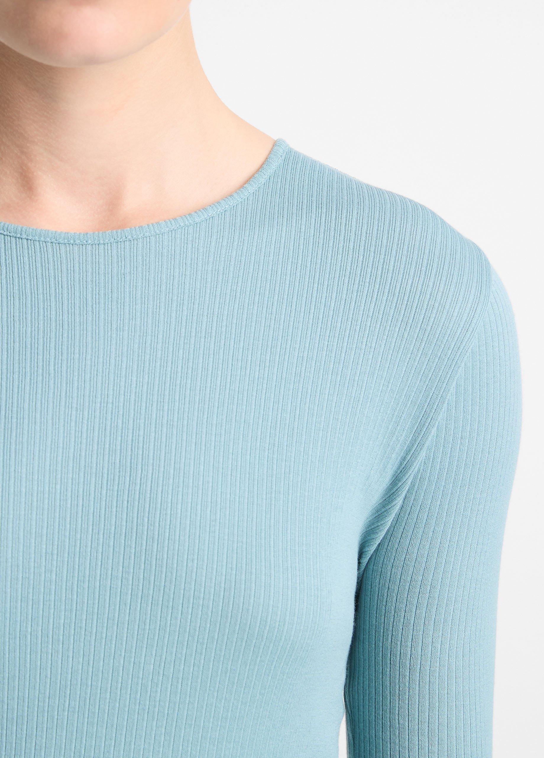 Ribbed Pima Cotton Long-Sleeve T-Shirt Product Image