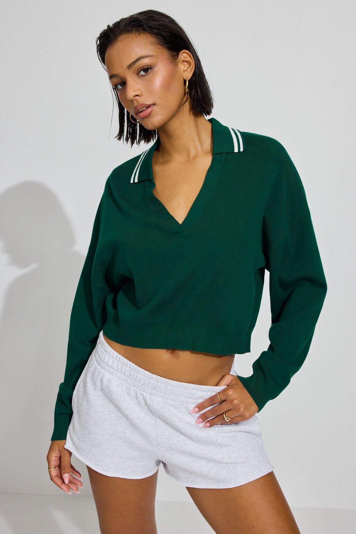 Cropped Boxy Polo Top Product Image