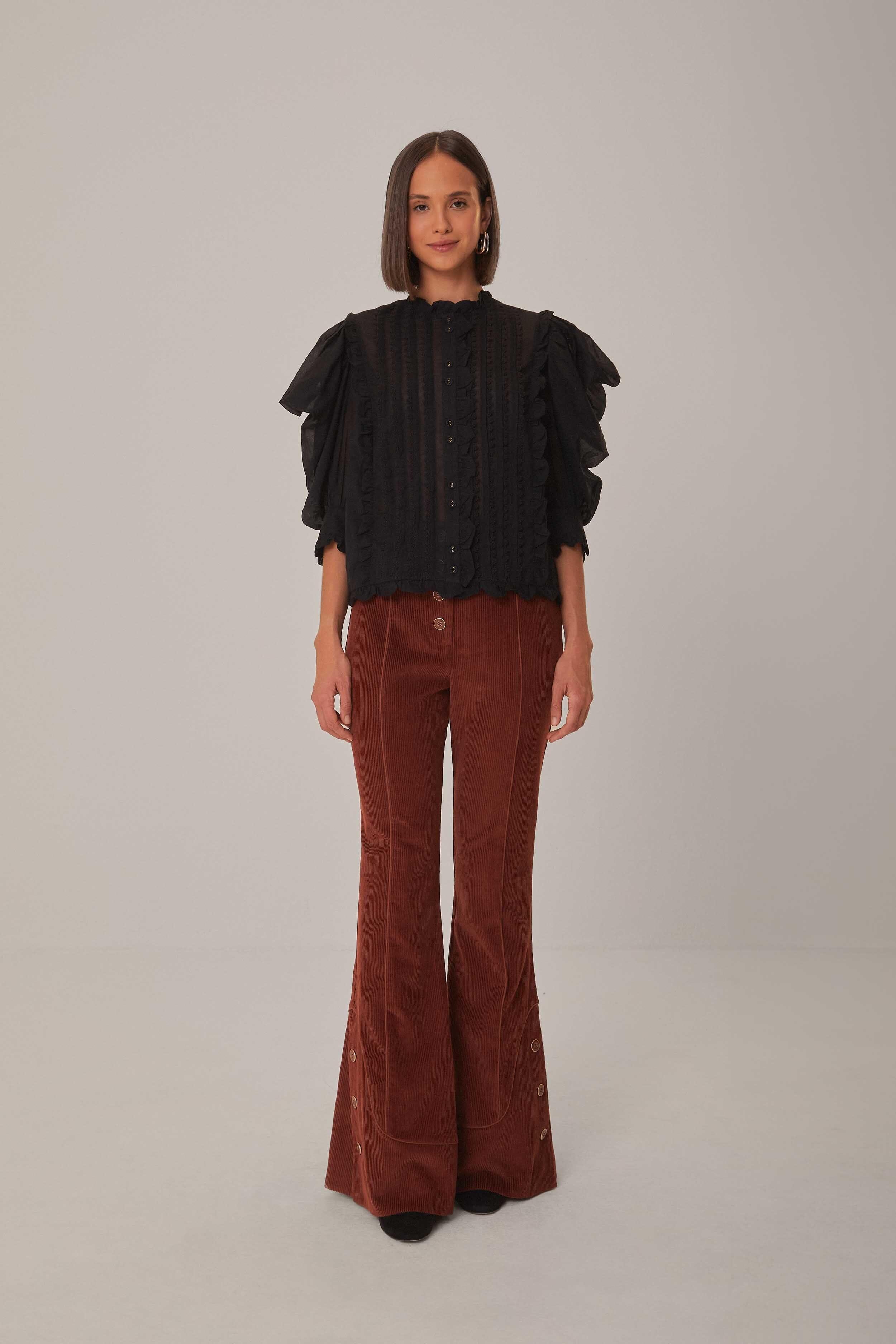 Brown Flare Pants Product Image