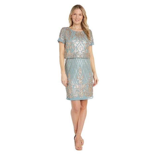 Womens R&M Richards Beaded Blouson Dress Product Image