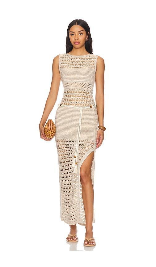 Kylan Dress In Metallic Ivory Bronze Product Image