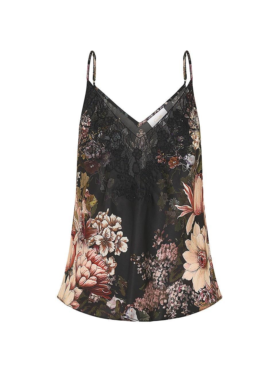 Womens Floral Silk-lace Camisole Top Product Image