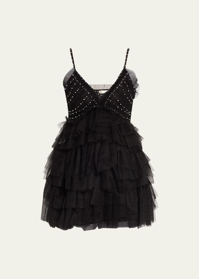 Womens Jude Bead-Embellished Tulle Minidress Product Image