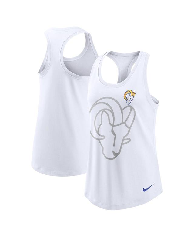 Womens Nike Los Angeles Rams Tri-Blend Scoop Neck Racerback Tank Top Product Image