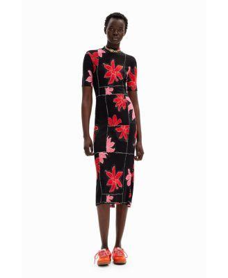 Women's Ribbed floral midi dress Product Image