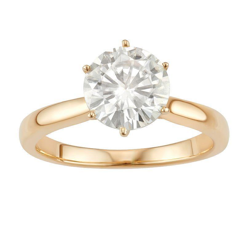 14k Gold 1 9/10 Carat T.W. Lab-Created Moissanite 6-Prong Solitaire Ring, Womens, Yellow Product Image