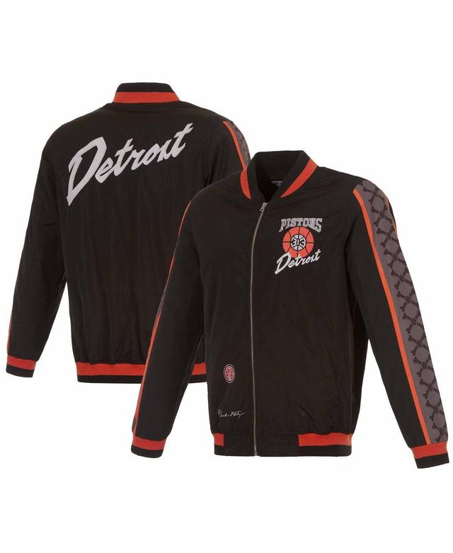 Mens Jh Design Black Detroit Pistons 2023/24 City Edition Nylon Full-Zip Bomber Jacket Product Image