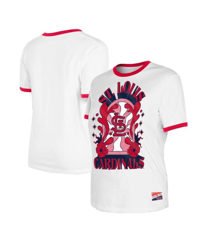 New Era Womens White St. Louis Cardinals Oversized Ringer T-Shirt Product Image